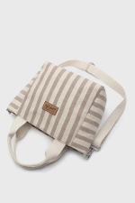 Women's Striped Mini Linen Tote Bag Photograph-4
