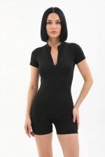 Women's Zippered Sports Jumpsuit Swimsuit - Fast Drying Water Repellent Slimming Lycra Swimwear Photograph-3